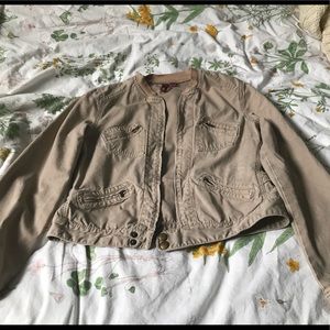 SO Cropped Tan Jacket Large